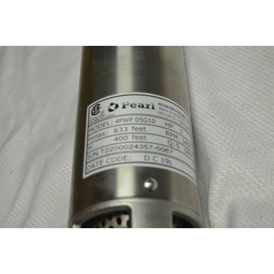 New Pearl Submersible Pump 5 GPM 1 HP 230 Volts 4PWP05G10