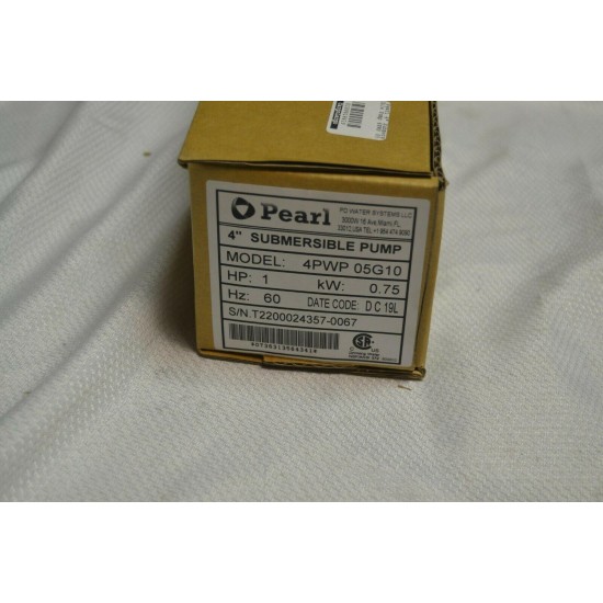 New Pearl Submersible Pump 5 GPM 1 HP 230 Volts 4PWP05G10