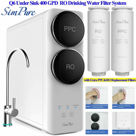 400G Under Sink RO Reverse Osmosis System Drinking Water Filter Purifier Q6
