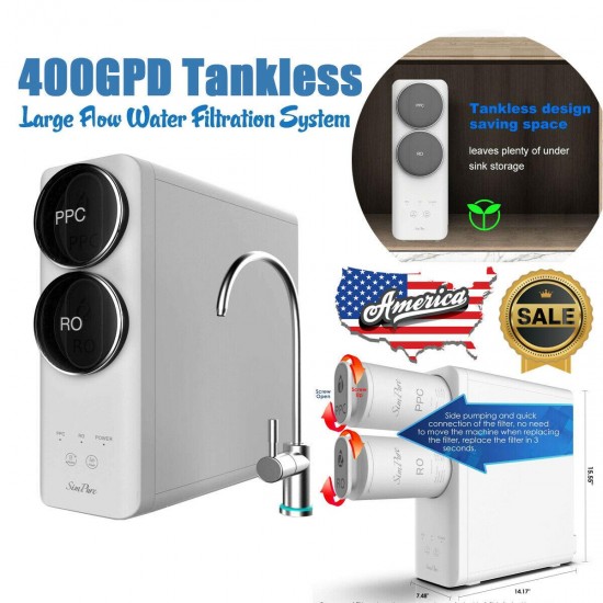 400G Under Sink RO Reverse Osmosis System Drinking Water Filter Purifier Q6