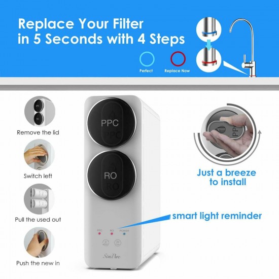 400G Under Sink RO Reverse Osmosis System Drinking Water Filter Purifier Q6