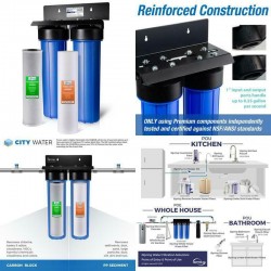 WGB22B 2-Stage 100k Gal. Whole House Water Filter System w/ Big Blue Sediment an