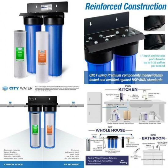 WGB22B 2-Stage 100k Gal. Whole House Water Filter System w/ Big Blue Sediment an
