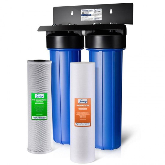 WGB22B 2-Stage 100k Gal. Whole House Water Filter System w/ Big Blue Sediment an