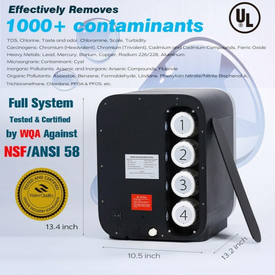 Frizzlife WA99 Contertop Water Filter Reverse Osmosis RO Purification System