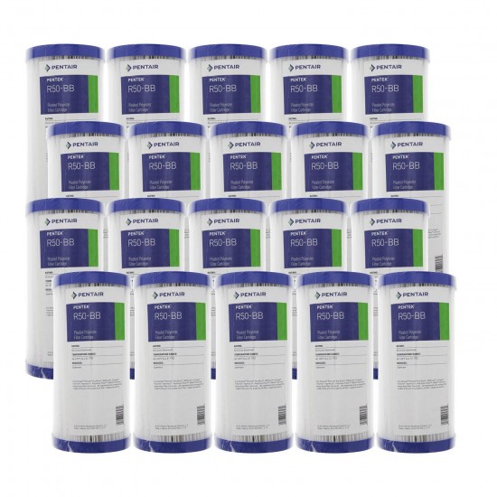 Pentek R50-BB 50 Micron 10 x 4.5 Whole House Pleated Sediment Filter 20 Pack