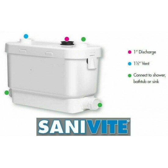 Saniflo 008 SANIVITE Commercial Under Counter Gray Water / Drain Water Pump
