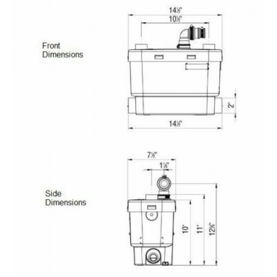 Saniflo 008 SANIVITE Commercial Under Counter Gray Water / Drain Water Pump