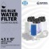 3 Clear Big Blue 10-Inch Water Filter Whole Housing 1-Inch Outlet/Inlet