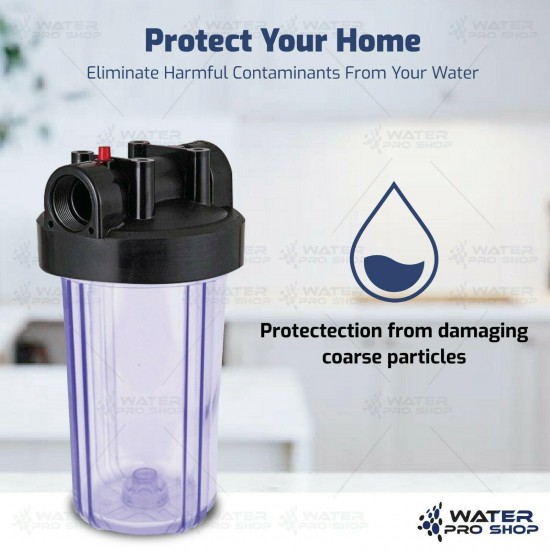 3 Clear Big Blue 10-Inch Water Filter Whole Housing 1-Inch Outlet/Inlet