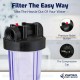 3 Clear Big Blue 10-Inch Water Filter Whole Housing 1-Inch Outlet/Inlet