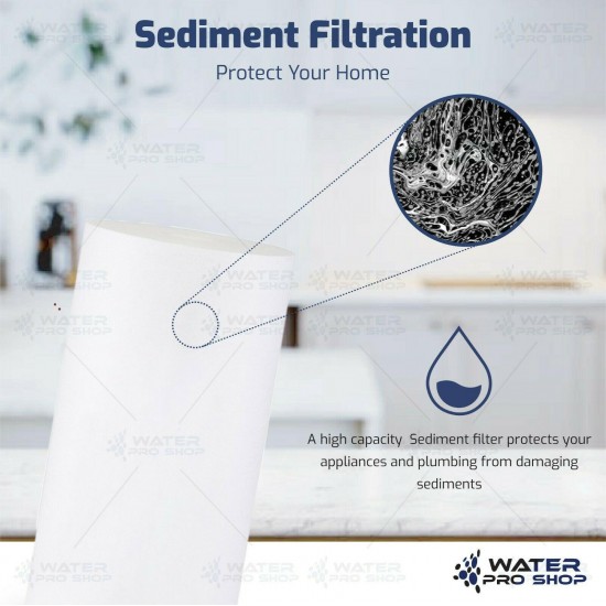 3 Clear Big Blue 10-Inch Water Filter Whole Housing 1-Inch Outlet/Inlet