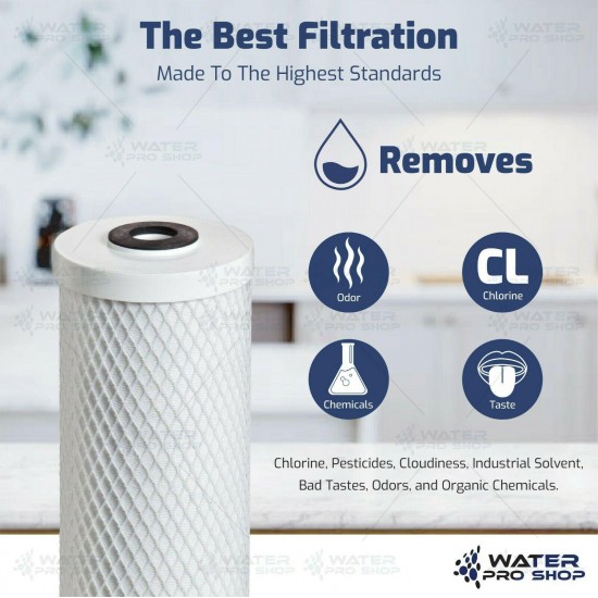 3 Clear Big Blue 10-Inch Water Filter Whole Housing 1-Inch Outlet/Inlet