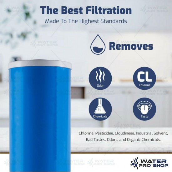 3 Clear Big Blue 10-Inch Water Filter Whole Housing 1-Inch Outlet/Inlet