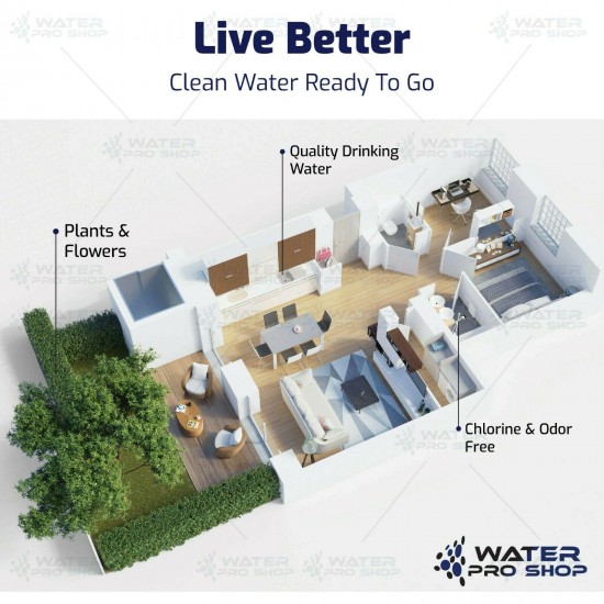 3 Clear Big Blue 10-Inch Water Filter Whole Housing 1-Inch Outlet/Inlet