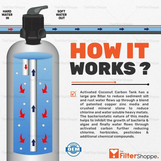 Whole House Water Filter System w/ Carbon Manual Backwash Valve POE: 2 CU FT
