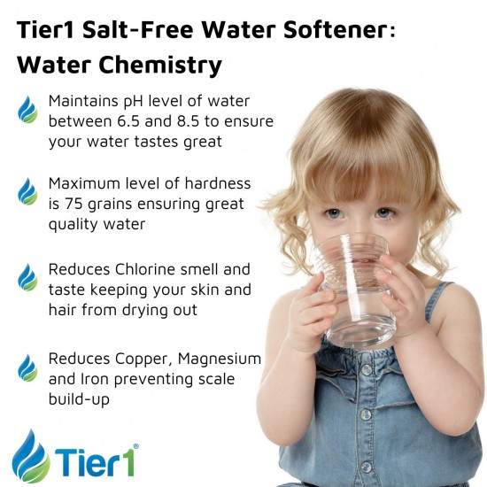 Tier1 Essential Certified Series Salt Free Water Softener 1 - 3 Bathrooms