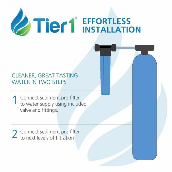 Tier1 Essential Certified Series Salt Free Water Softener 1 - 3 Bathrooms