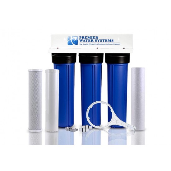 TRIPLE BIG BLUE 20'' WATER FILTER SYSTEM 1