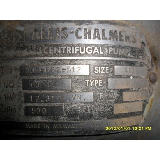 Irrigation water pump - Allis Chalmers 30HP centrifugal pump with 30HP