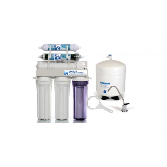 6 Stage RODI Reverse Osmosis/DI Water Filter System + PERMEATE PUMP + 6 GAL TANK