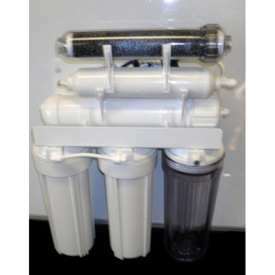 6 Stage RODI Reverse Osmosis/DI Water Filter System + PERMEATE PUMP + 6 GAL TANK