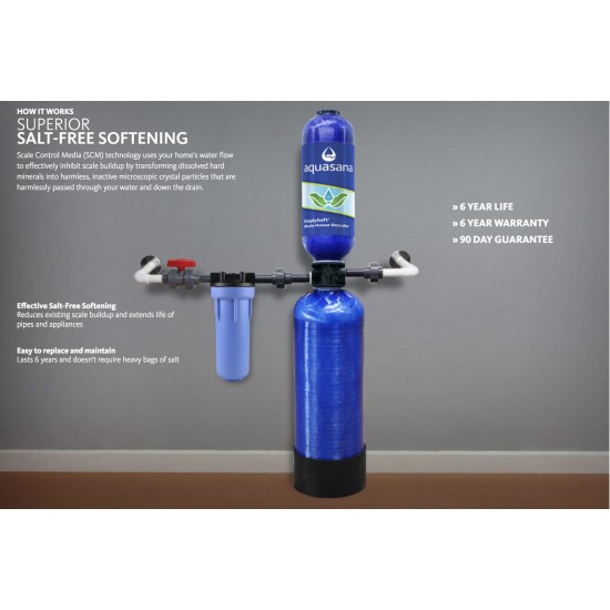 Austin Springs by Aquasana Salt-Free Water Filtration Softener Whole House Tank