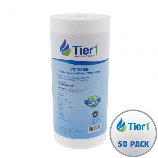 10 x 4.5 Inch DGD-2501 1 Micron Polypropylene Sediment Water Filter 50 Pack