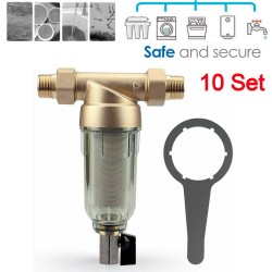 10 Set Reusable Spin Down Whole House Sediment Water Filter System 40 Micron