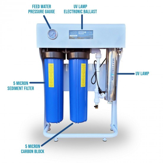 3 Stage 20 in Sediment Carbon Block Ultraviolet Whole House Water Filter System