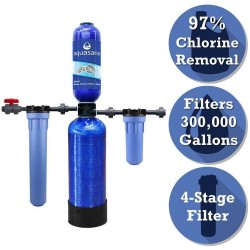 Water Filtration System 20 in. Pre-Filter Blue Whole House 4-Stage 300,000 Gal.