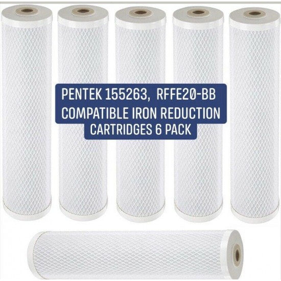 Pentek 155263, RFFE20-BB Compatible Iron Reduction Cartridge 6 Pack Water filtet
