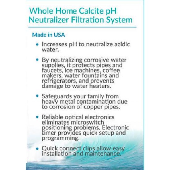 Whole House CALCITE pH Acid Neutralizing Water Filtration + Upflow Valve 9