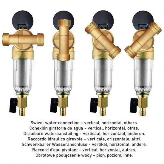 5X(FD185 Pre-Filter Spin Down Type Reusable. Mesh- Stainless Steel 90M. Built-in