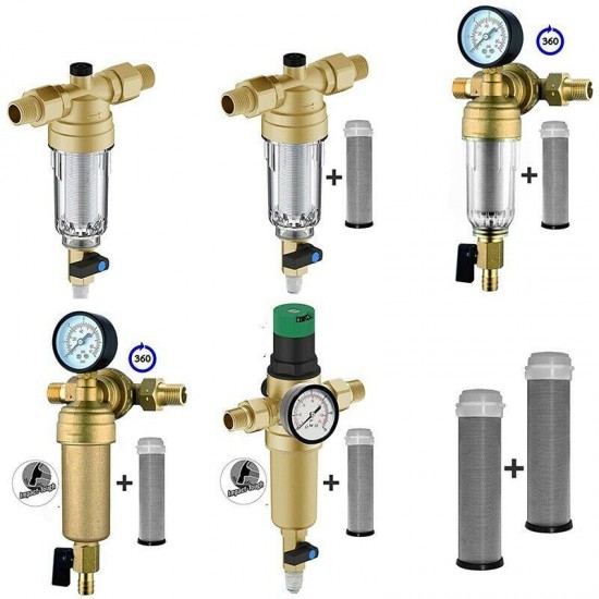 5X(FD185 Pre-Filter Spin Down Type Reusable. Mesh- Stainless Steel 90M. Built-in