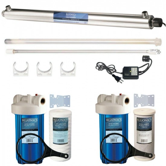 55W Ultraviolet Light UV Sediment & Carbon Well Water Filter Purifier