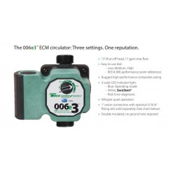 TACO 006e3™LC with Line Cord - ECM High-Efficiency Hot Water Circulation Pump