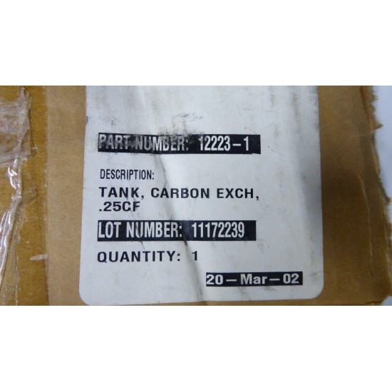 Zyzatech Water Systems 12223-1 Tank, Carbon Exchange .25CF New