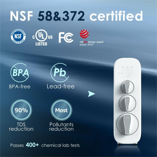 Reverse Osmosis Drinking Water Filtration System Tankless 400 GPD RO Waterdrop