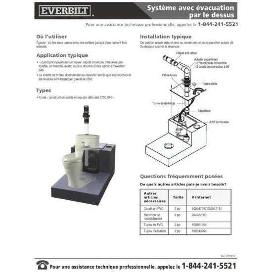 1/2 HP Up Flush System Sewage Pump Kit Toilet Basin Shower Waste Removal Bath