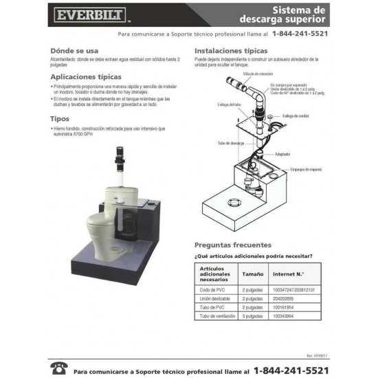 1/2 HP Up Flush System Sewage Pump Kit Toilet Basin Shower Waste Removal Bath