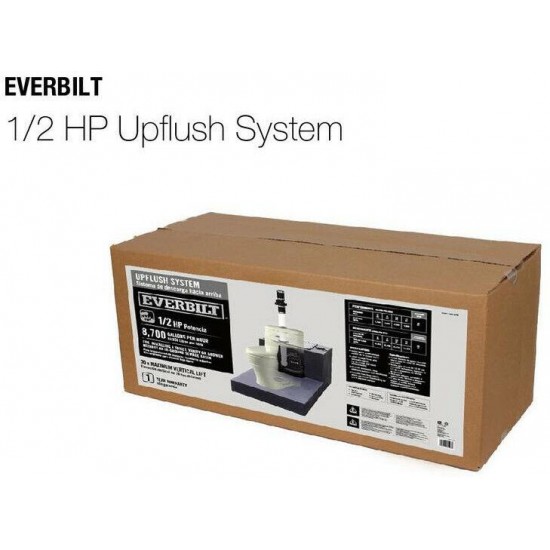 1/2 HP Up Flush System Sewage Pump Kit Toilet Basin Shower Waste Removal Bath