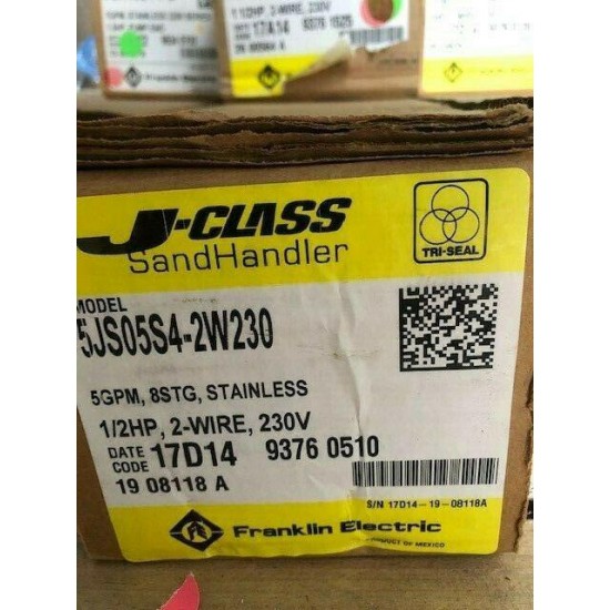 Franklin Electric Sandhandler Series Water Pump 5 GPM 8 STG 5JS5S4-2W230 New