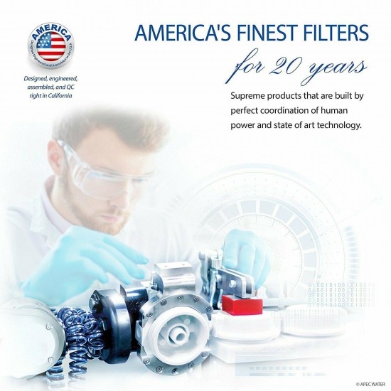 APEC 5 Stage 90GPD High Flow Certified Reverse Osmosis Water Filter System RO-90