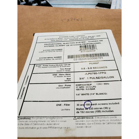 Stenner Proportional Chemical Injection system Classic ME