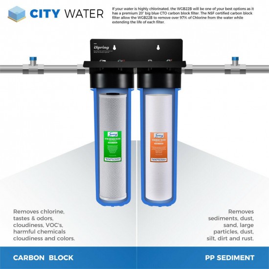 iSpring Whole House Water Filter 2 stage Big Blue 1