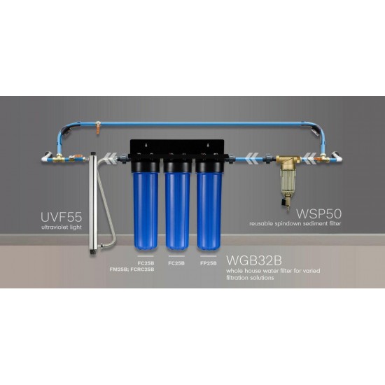 iSpring Whole House Water Filter 2 stage Big Blue 1