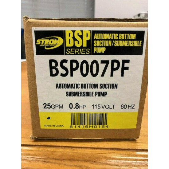 Strom 4 Inch Automatic Bottom Suction Cistern Pump - 25GPM, 3/4HP, 115V, 60Hz