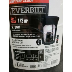 Everbilt Preplumbed 1/3 Sub Pump System