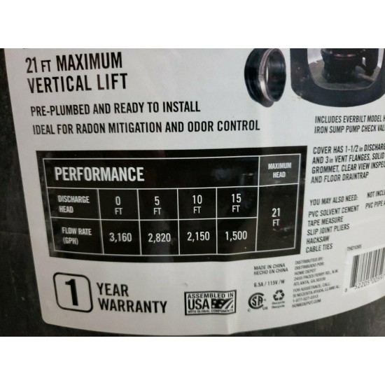 Everbilt Preplumbed 1/3 Sub Pump System